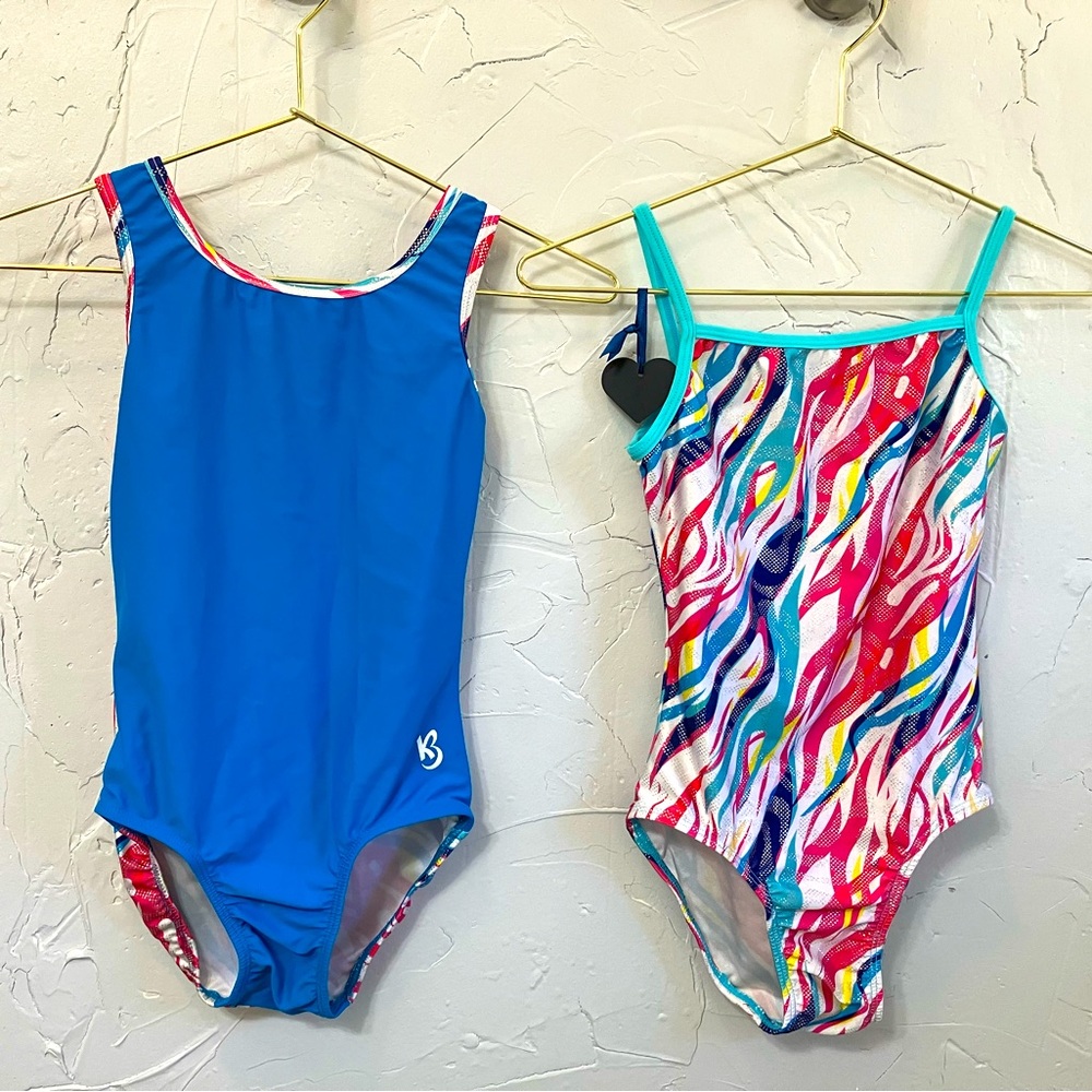 Set of two girls’ gymnastics leotards K-Bee brand